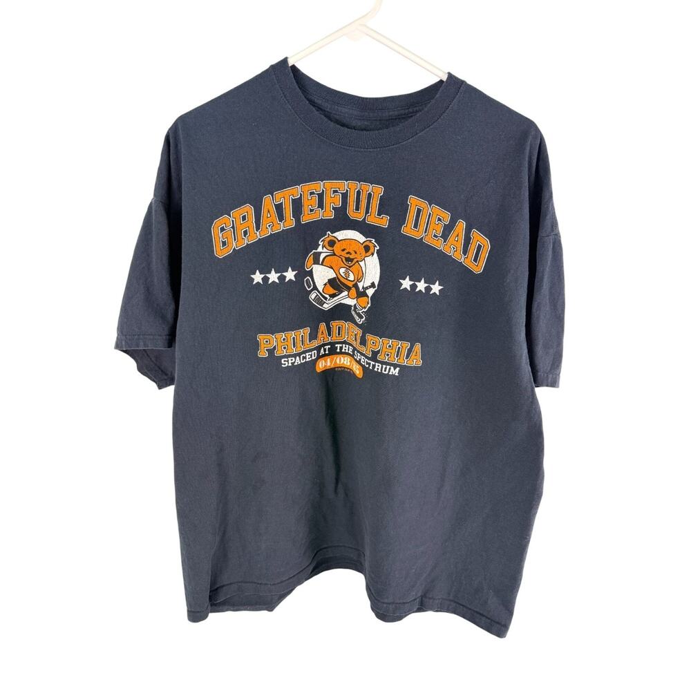 Grateful Dead Philadelphia Spectrum 1985 Concert T Shirt Navy Blue XXL